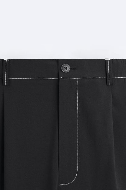 TROUSERS WITH CONTRAST TOPSTITCHING