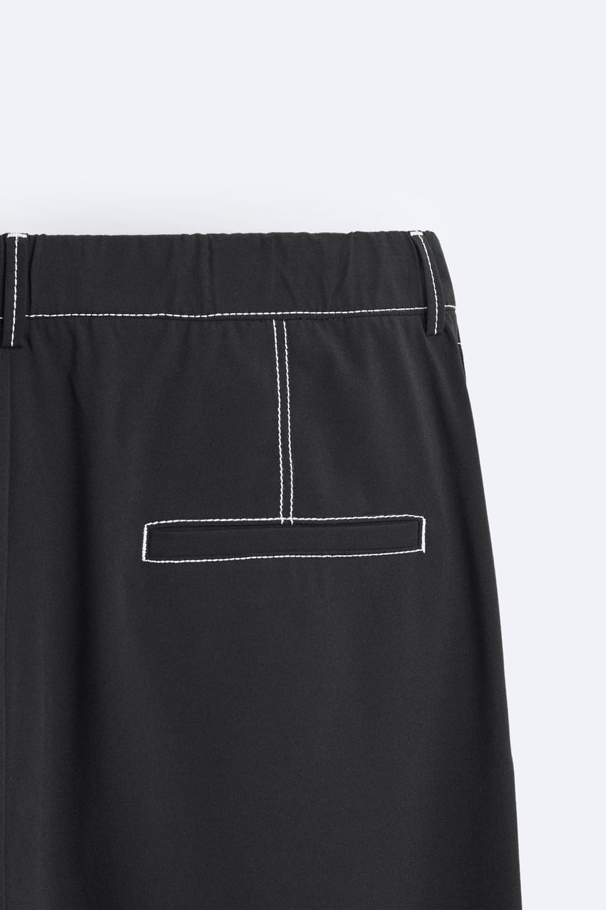 TROUSERS WITH CONTRAST TOPSTITCHING