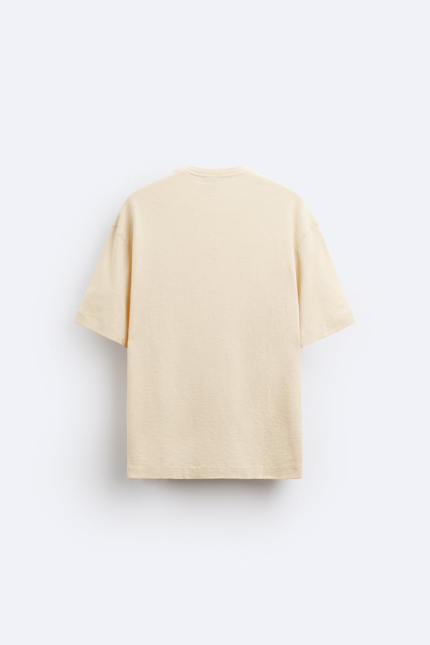 EMBROIDERED TEXTURED T-SHIRT