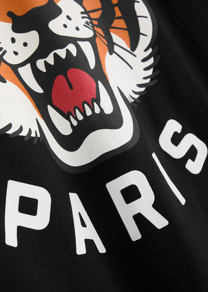 TIGER AND LOGO PRINT T-SHIRT