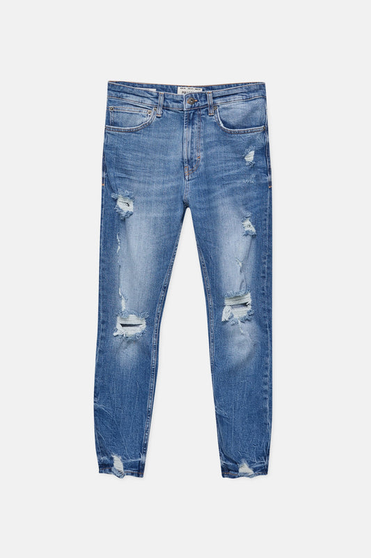 PREMIUM RIPPED SKINNY FIT JEANS