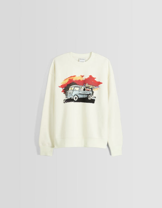 ROUND NECK PRINTED SWEATSHIRT