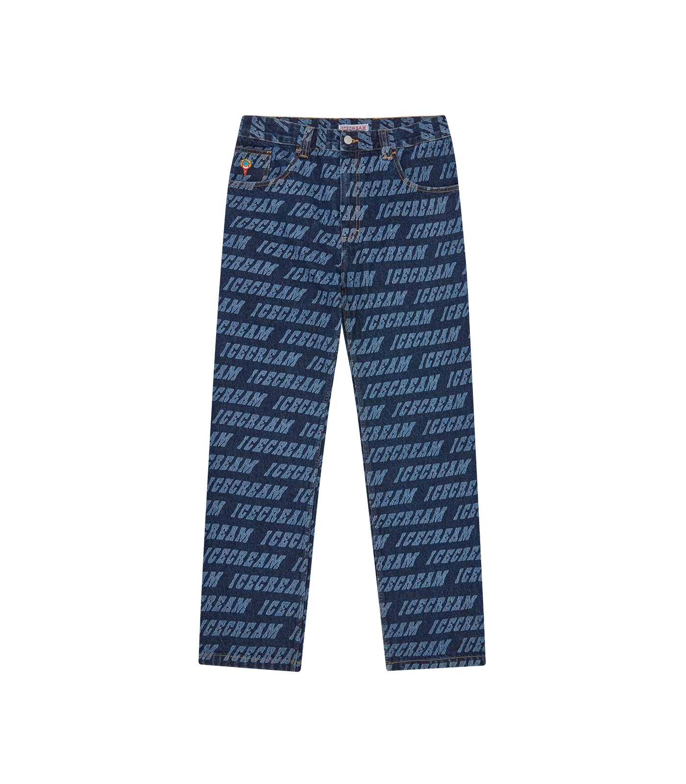 REPEAT LOGO DOUBLE SCOOP DENIM PANT