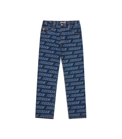 REPEAT LOGO DOUBLE SCOOP DENIM PANT