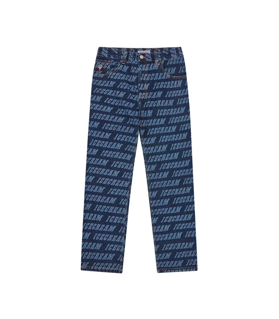 REPEAT LOGO DOUBLE SCOOP DENIM PANT