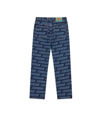 REPEAT LOGO DOUBLE SCOOP DENIM PANT
