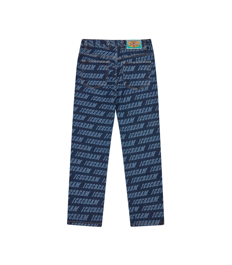 REPEAT LOGO DOUBLE SCOOP DENIM PANT