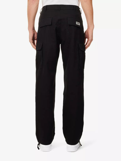 RUNNING DOG GRAPHIC-PRINT STRAIGHT-LEG COTTON CARGO TROUSERS