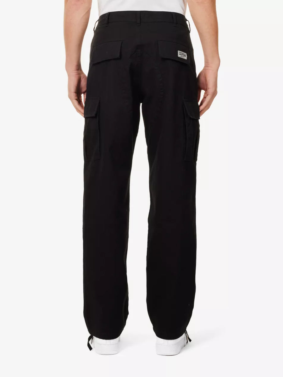 RUNNING DOG GRAPHIC-PRINT STRAIGHT-LEG COTTON CARGO TROUSERS