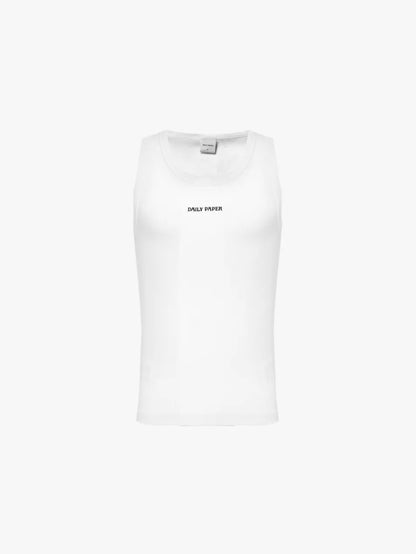 BRAND-EMBROIDERED RIBBED STRETCH-COTTON TOP