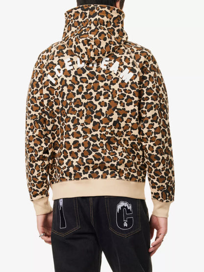 LEOPARD-PRINT ZIP-THROUGH COTTON