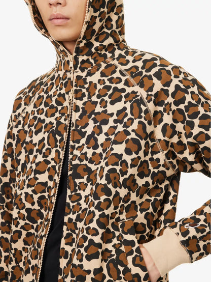 LEOPARD-PRINT ZIP-THROUGH COTTON