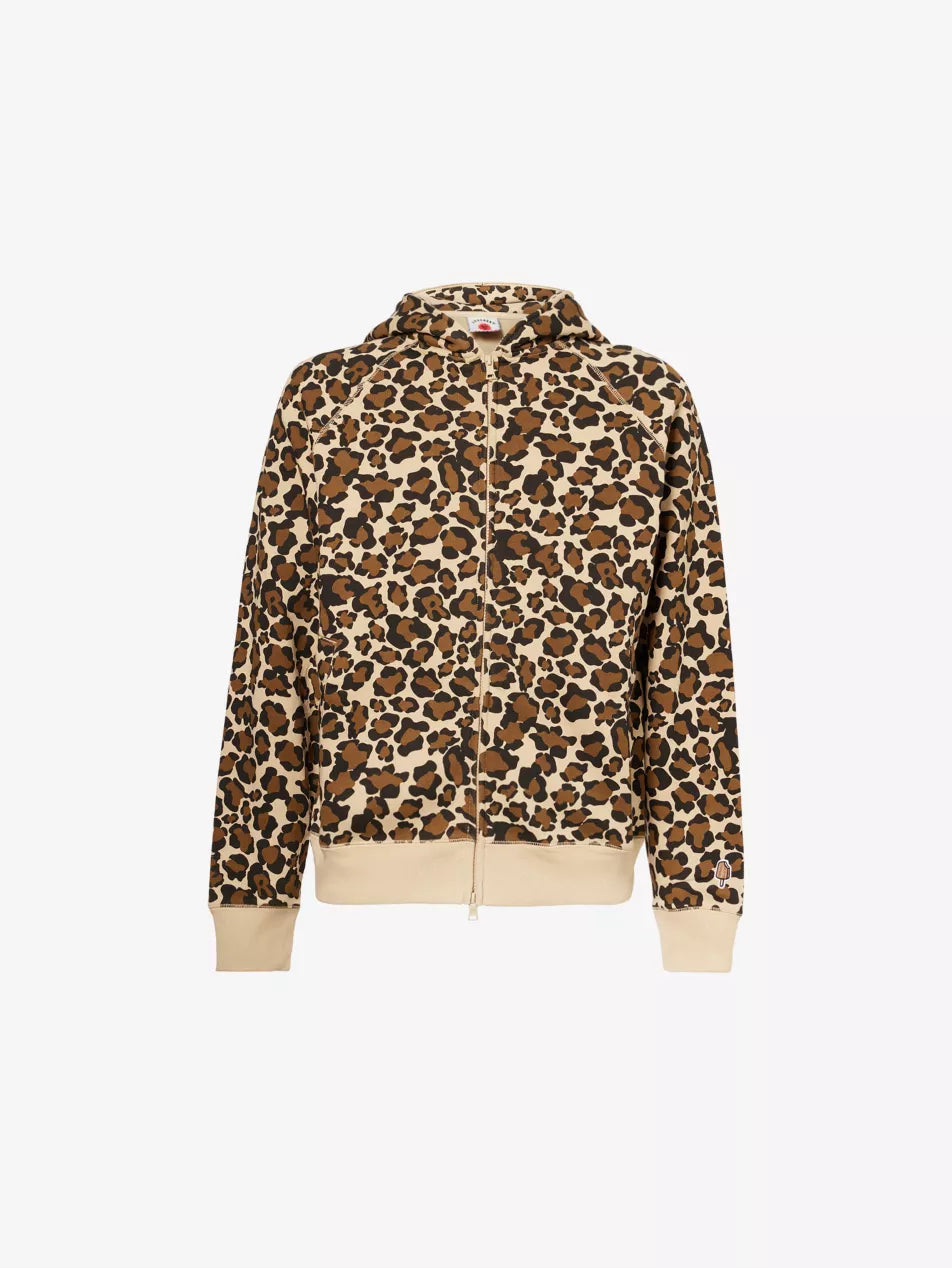 LEOPARD-PRINT ZIP-THROUGH COTTON