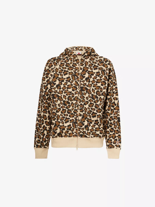 LEOPARD-PRINT ZIP-THROUGH COTTON