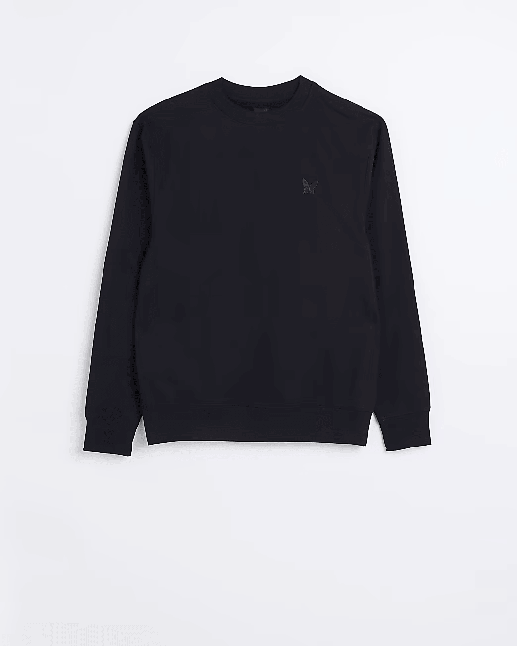 BLACK REGULAR FIT EMBROIDERED SWEATSHIRT