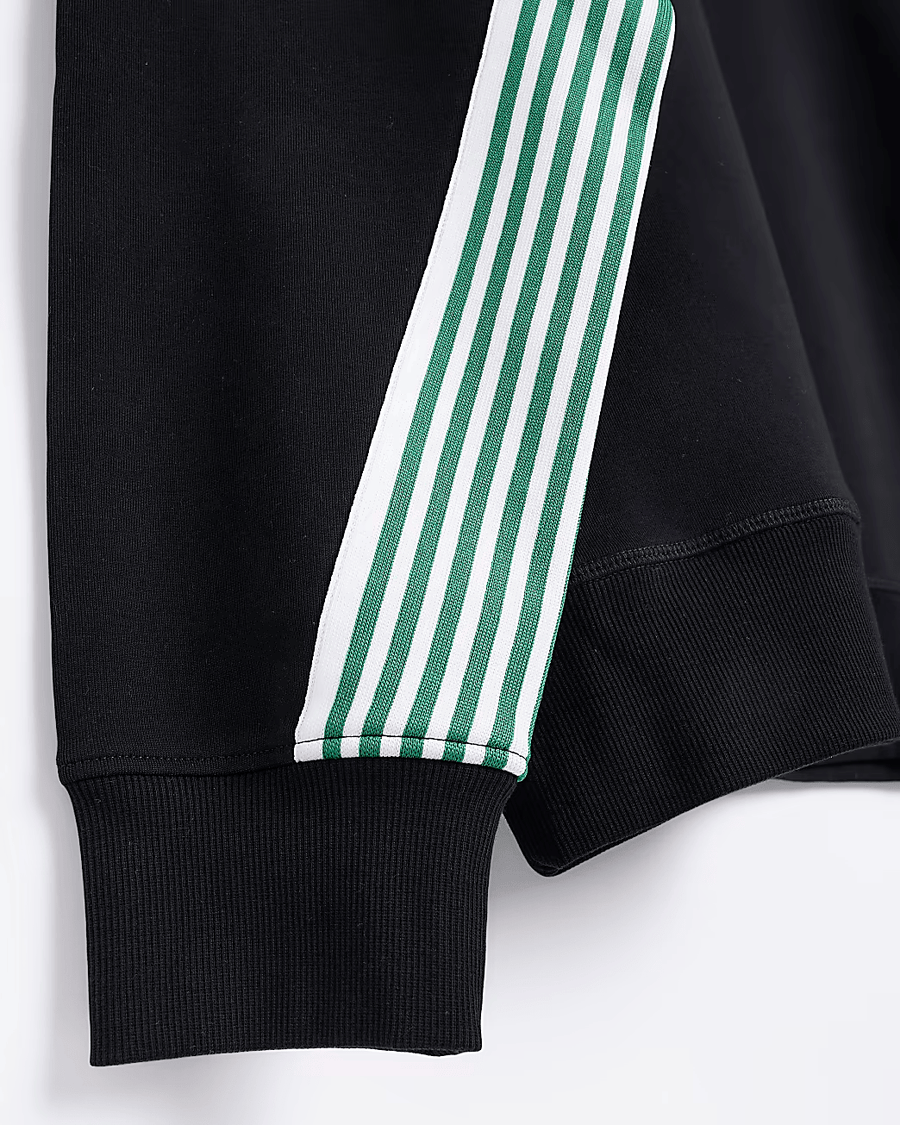 BLACK REGULAR FIT TAPED SWEATSHIRT