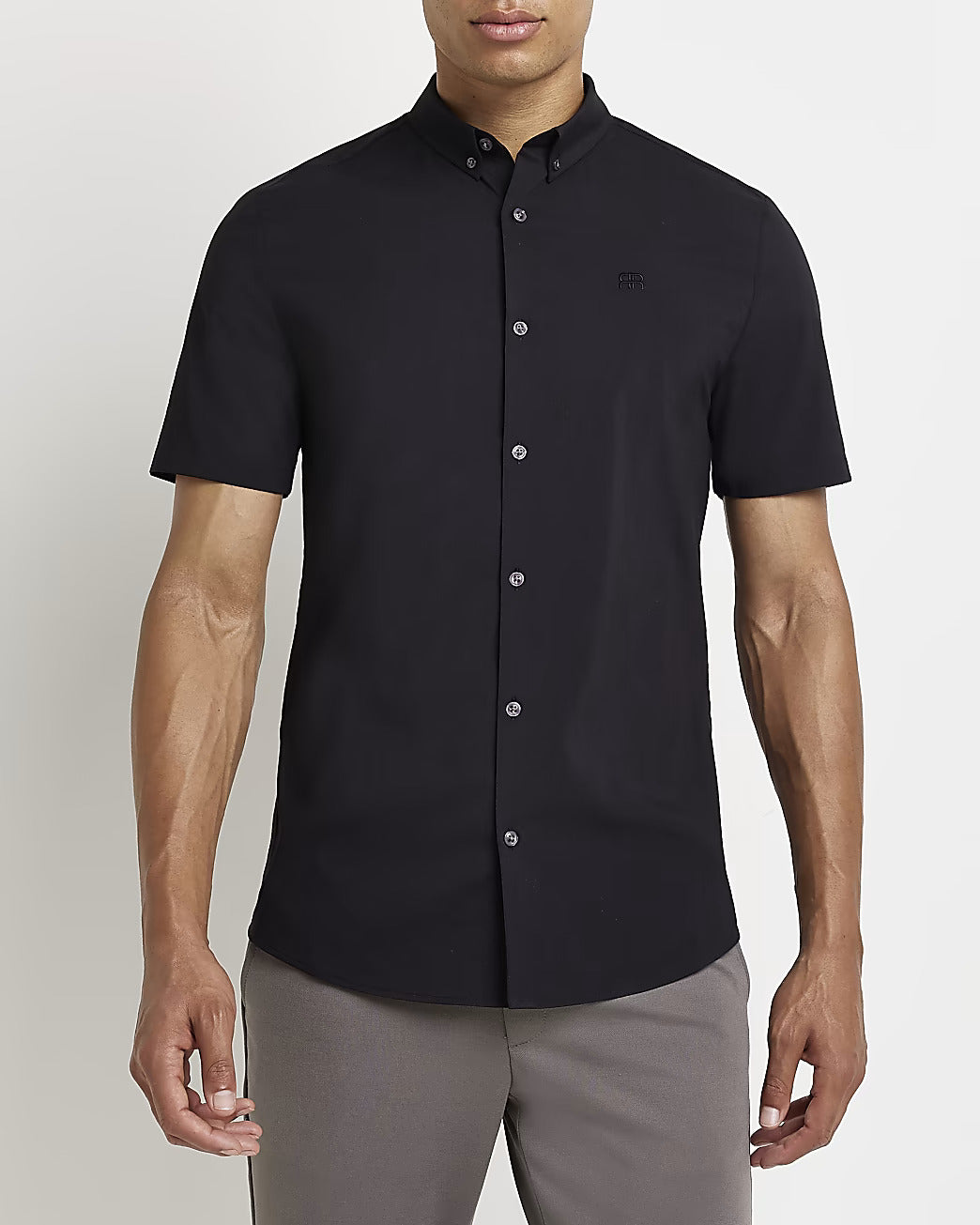 BLACK RR MUSCLE FIT SHORT SLEEVE SHIRT