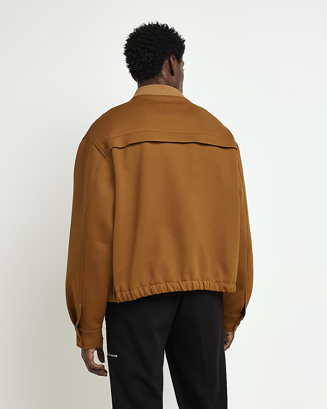 RUST OVERSIZED FIT PONTE BOMBER JACKET