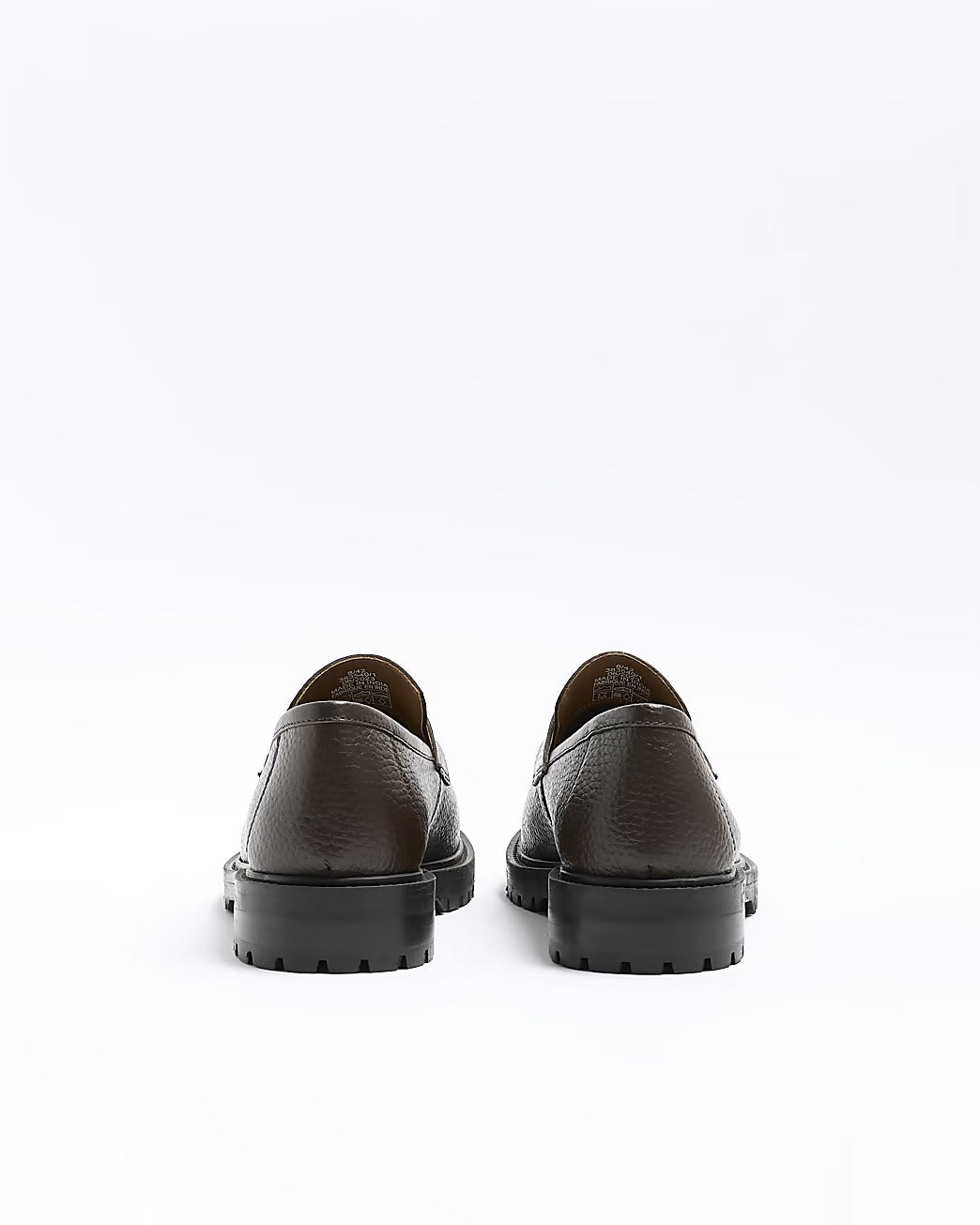 BROWN LEATHER CHUNKY LOAFERS