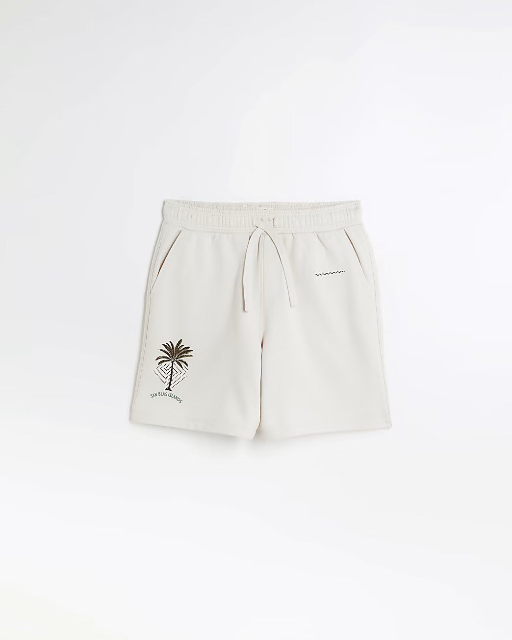 ECRU REGULAR FIT EMBROIDERED SHORTS