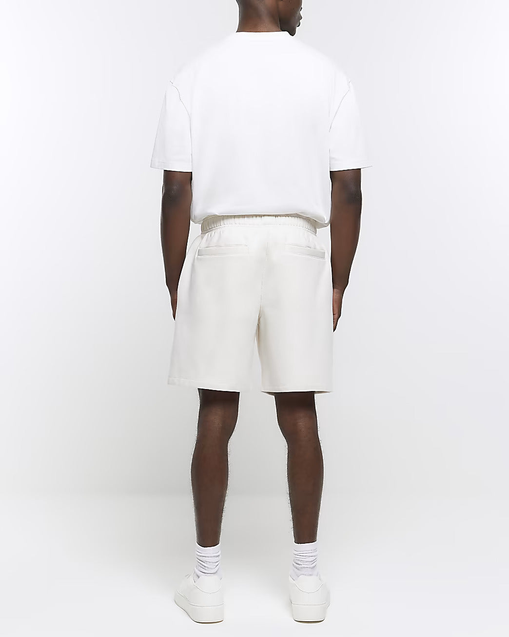 ECRU REGULAR FIT EMBROIDERED SHORTS