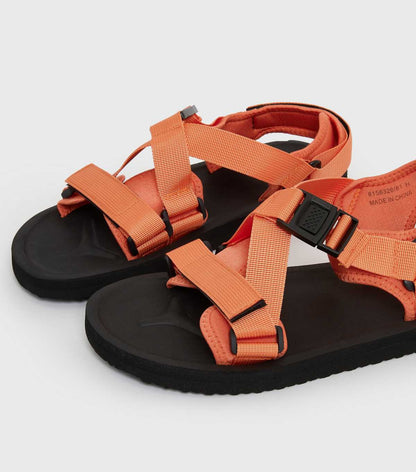 ORANGE WEBBED STRAP TECHNICAL SANDALS