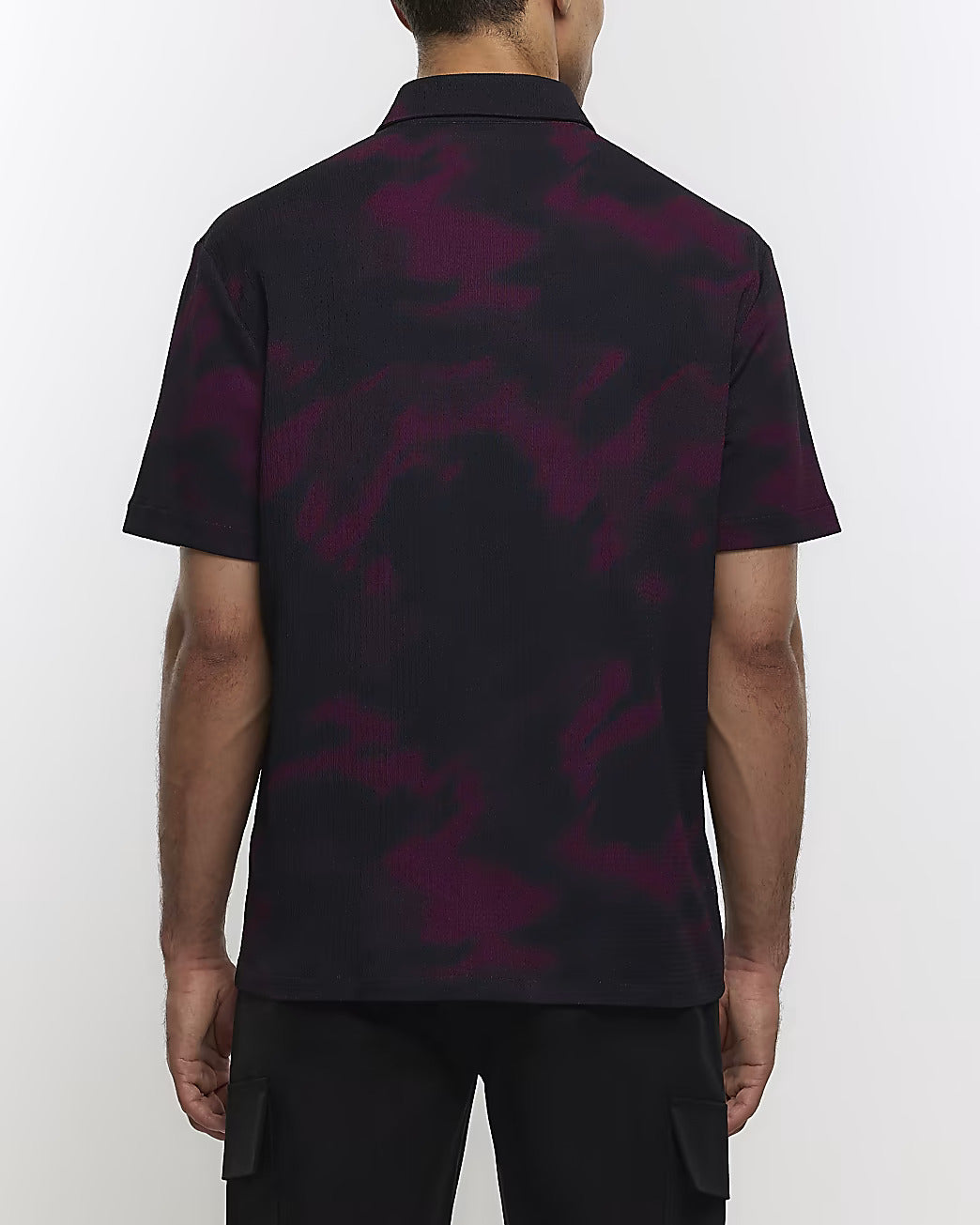 PURPLE REGULAR FIT TEXTURED PRINTED SHIRT