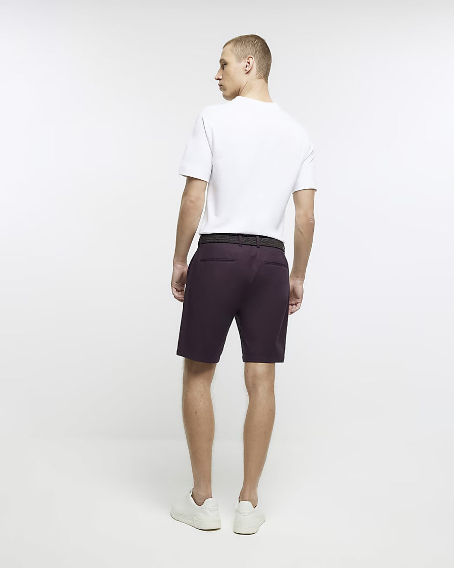 REGULAR FIT BELTED CHINO SHORTS