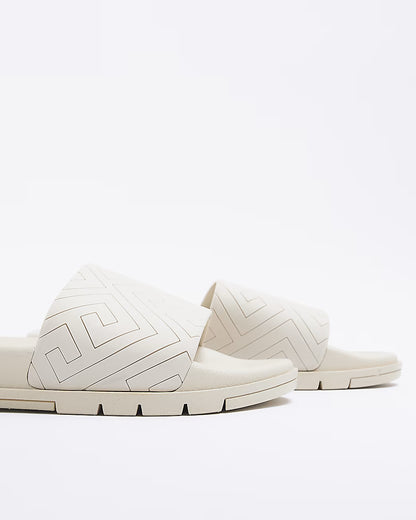 STONE GEOMETRIC PRINT BUBBLE DETAIL SLIDERS