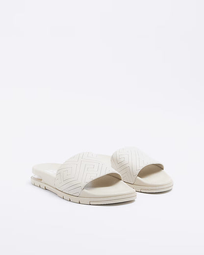 STONE GEOMETRIC PRINT BUBBLE DETAIL SLIDERS