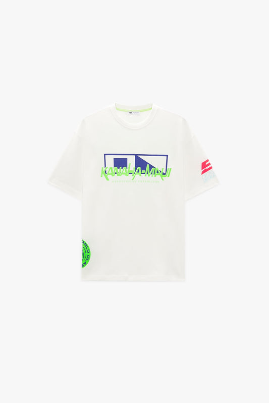 CONTRAST PRINT T-SHIRT
