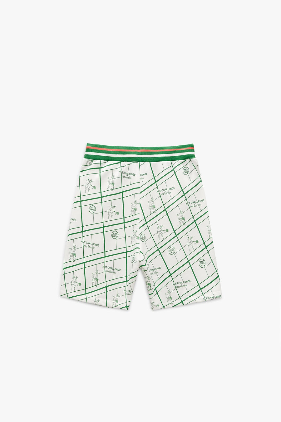 TENNIS PRINT JOGGER BERMUDA SHORTS OYSTER WHITE