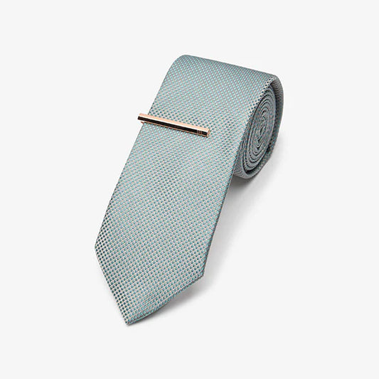 TEXTURED TIE WITH TIE CLIP