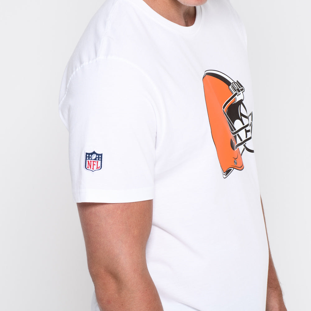 CLEVELAND BROWNS NFL TEAM LOGO WHITE T-SHIRT