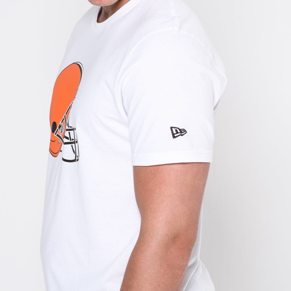 CLEVELAND BROWNS NFL TEAM LOGO WHITE T-SHIRT