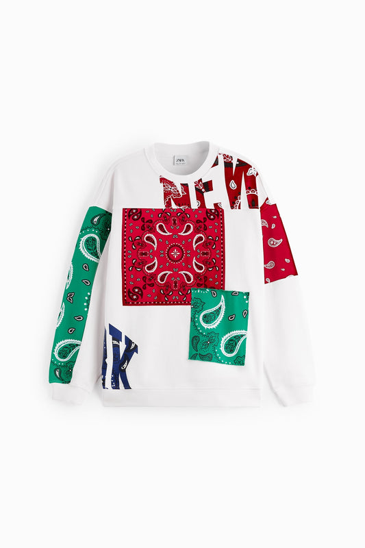 PATCHWORK BANDANA SWEATSHIRT