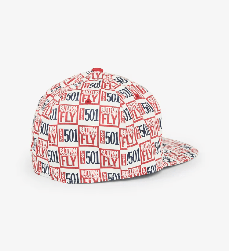 Levi's 501 cap, Baseball cap, Print cap, Flexfit cap, All over print cap, Button fly cap, Flat brim cap, Men's cap, 501 logo cap, Levi's cap,