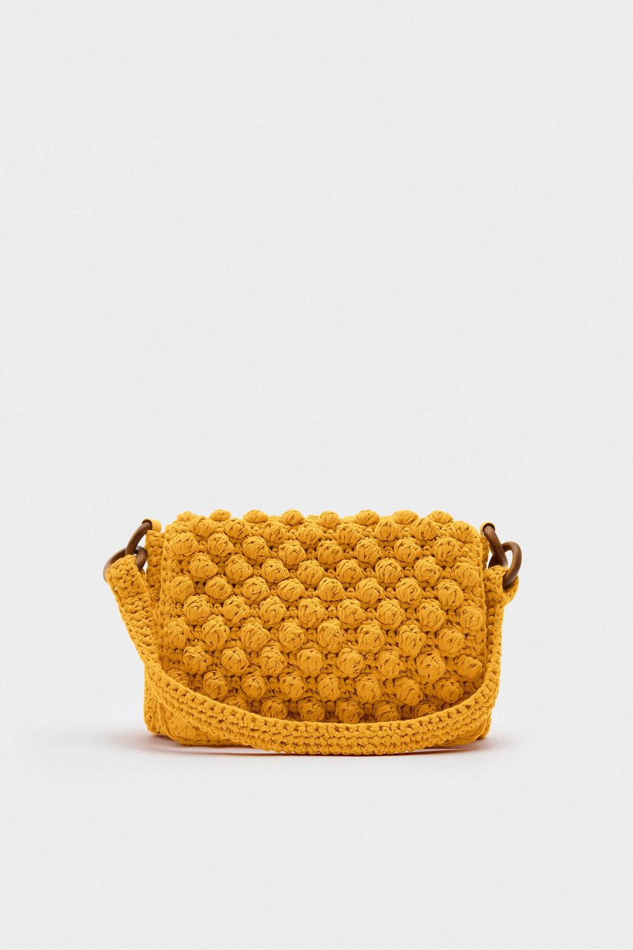 CROCHET SHOULDER BAG WITH KNOTTED TEXTURE