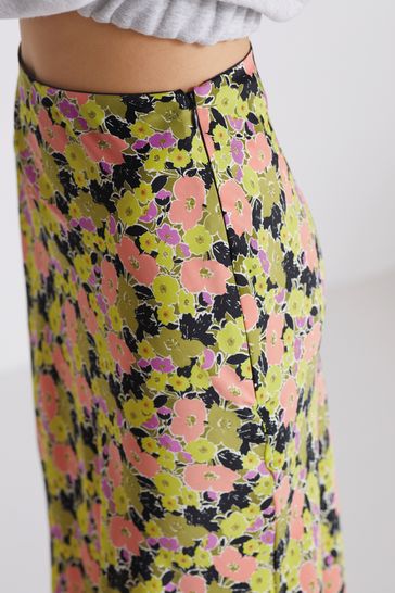 SATIN MIDI SLIP SKIRT