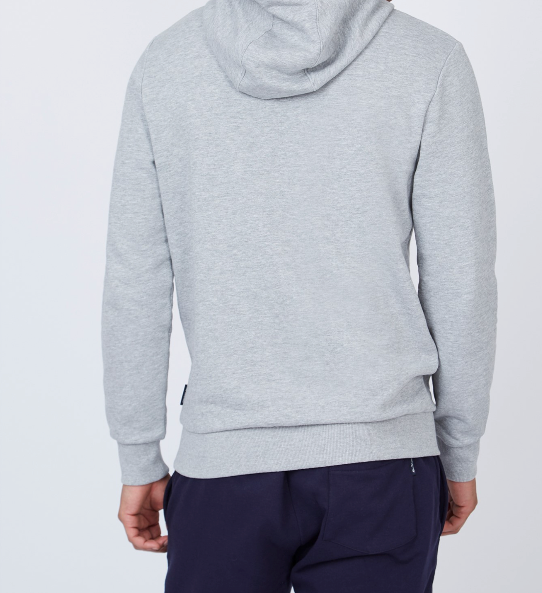 APPLIQUE LOGO HOODIE - GREY MARL