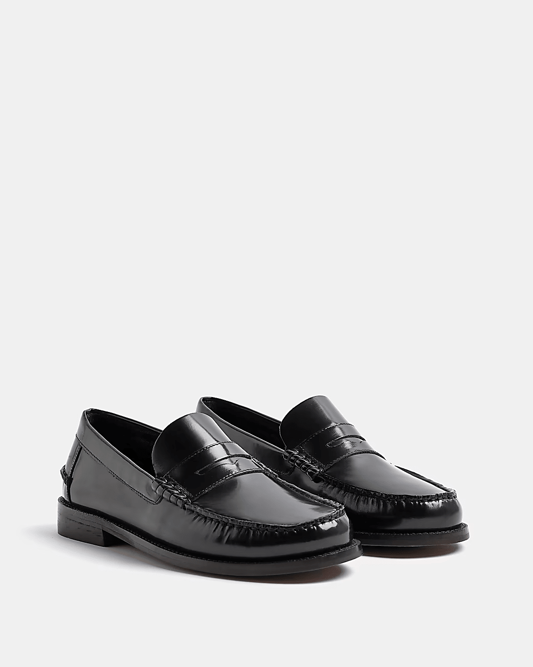 BLACK LEATHER LOAFERS