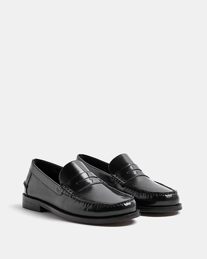 BLACK LEATHER LOAFERS