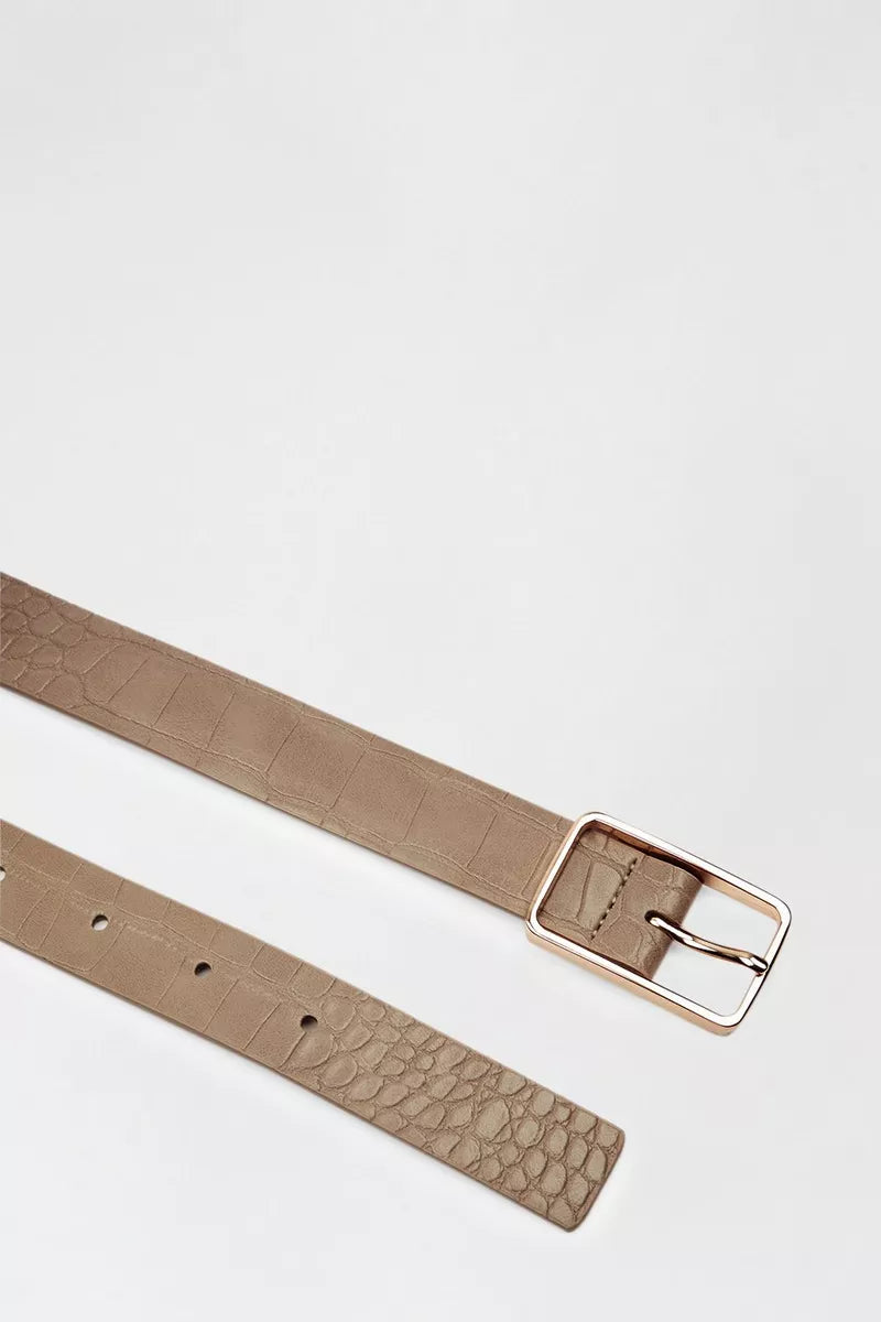 CROC RECTANGLE BUCKLE BELT