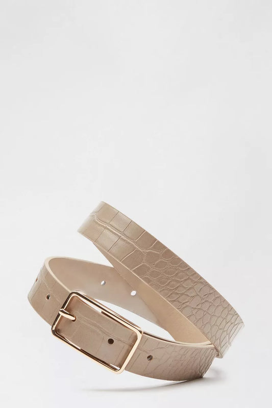 CROC RECTANGLE BUCKLE BELT