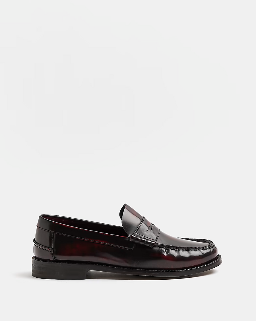 DARK RED LEATHER LOAFERS