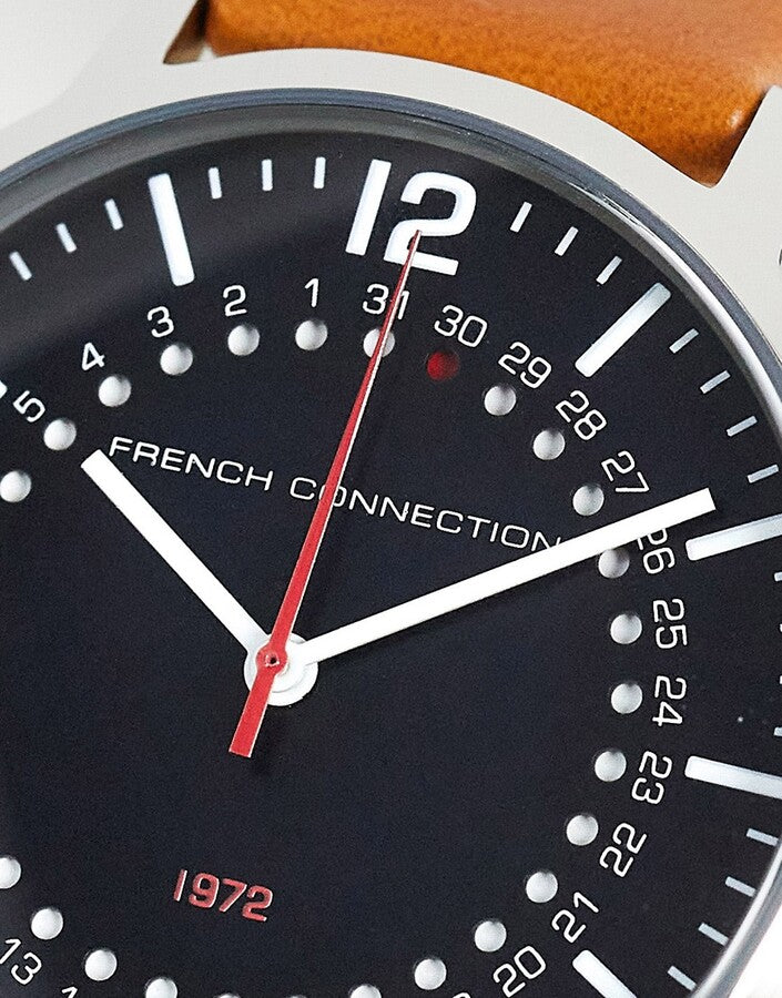 REAL LEATHER STRAP WATCH IN TAN BROWN