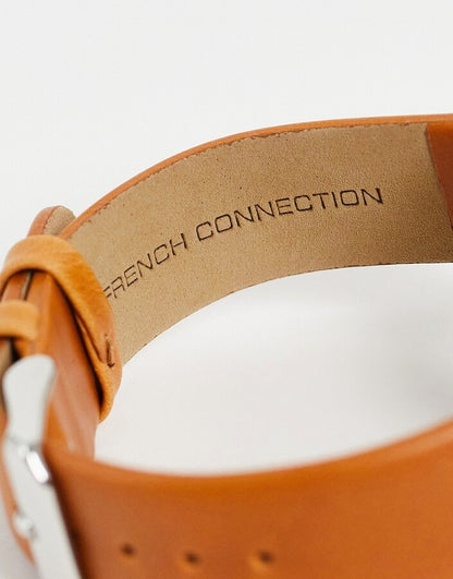 REAL LEATHER STRAP WATCH IN TAN BROWN