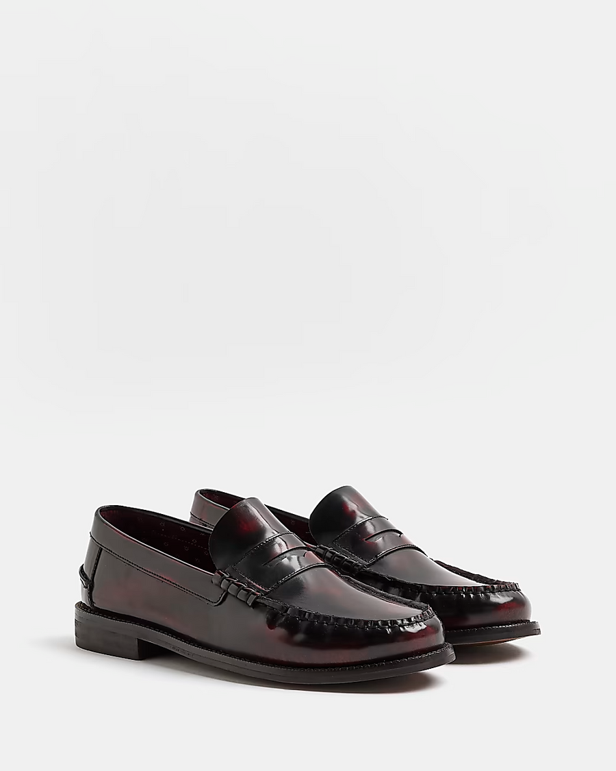 DARK RED LEATHER LOAFERS