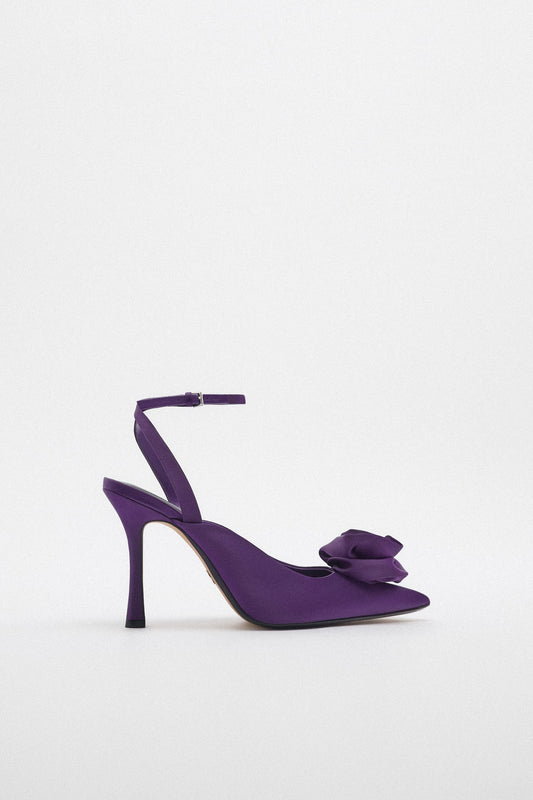 HEELED SHOES WITH FLOWER