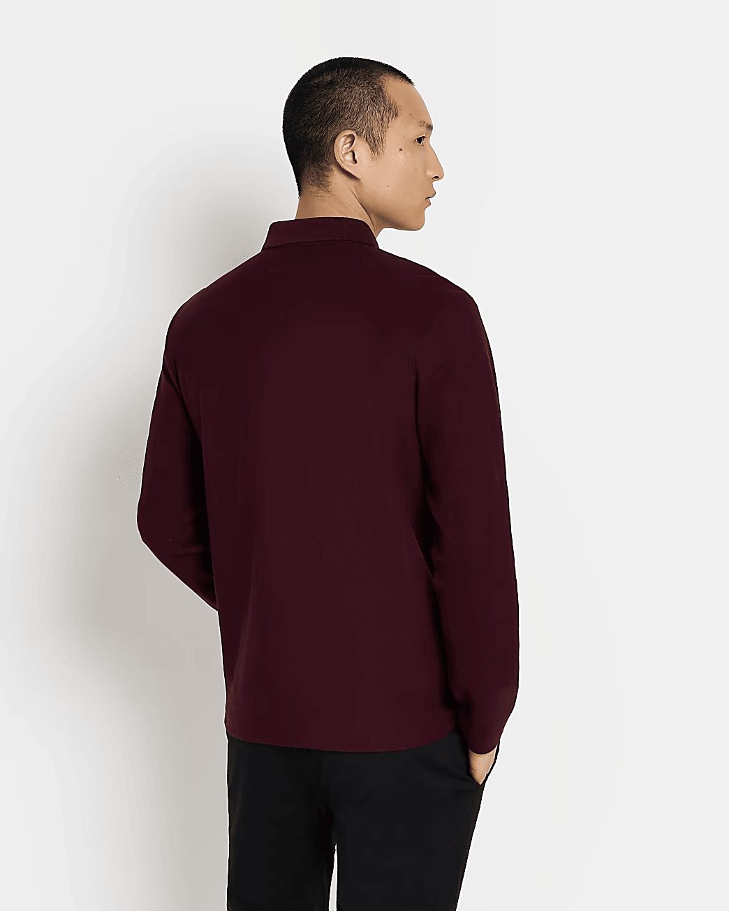 RED SLIM FIT HONEYCOMB POLO SHIRT